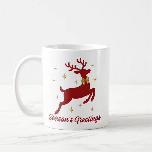 Kerstgroet rendier Kerstmis mok (Links)