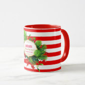 Kerstgroet Rood gestreepte Mok (Voorkant rechts)
