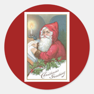 Kerstgroet  Sinterklaas Ronde Sticker