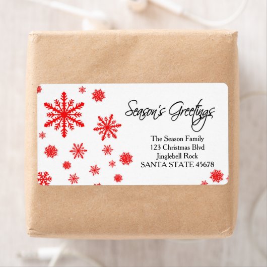 Kerstgroet sneeuwvlok Kerstadreslabel Etiket (Insitu)