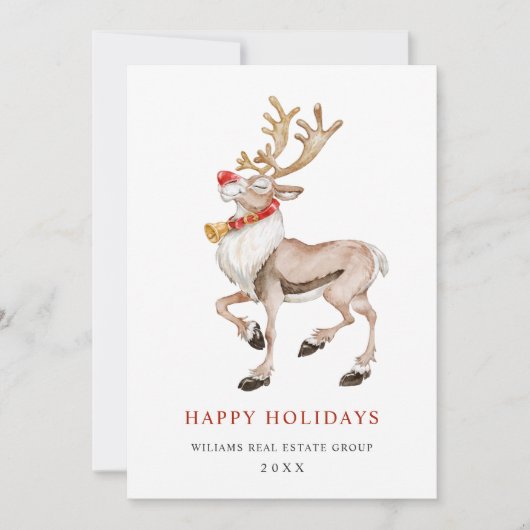 Kerstgroet van Bedrijfsrendieren Feestdagenkaart (Voorkant)