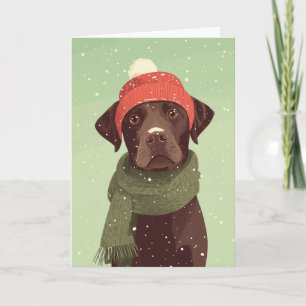 Kerstgroet van chocolade Labradoodle Kaart