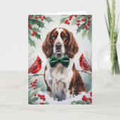 Kerstgroet van Engelse Setter-hond Kaart (Voorkant)