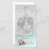 Kerstgroet van zeeschelpen feestdagenkaart (Voorkant / Achterkant)