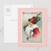 "Kerstgroet" Vintage Feestdagenkaart (Voorkant / Achterkant)