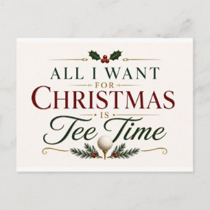 Kerstgroet voor golfers briefkaart