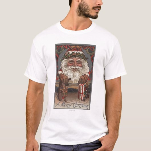 KerstgroetBig Santa Head T-shirt (Voorkant)