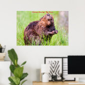 Kerstgroeten Big Beaver Poster (Thuiskantoor)
