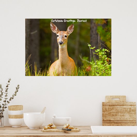 Kerstgroeten Deerest Poster (Keuken)
