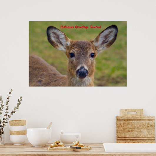 Kerstgroeten Deerest Poster (Keuken)