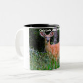 Kerstgroeten Deerest Tweekleurige Koffiemok (Voorkant links)