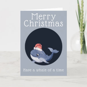 Kerstgroeten hebben een walvis van een tijd feestdagen kaart
