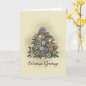 Kerstgroeten - kerstkaart kaart (Gele Bloem)