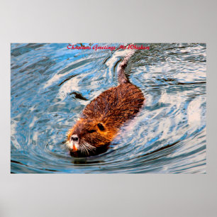 Kerstgroeten meneer Whiskers Poster