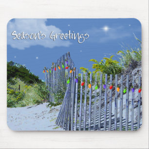kerstgroeten met Beach Fence en Dunes Muismat