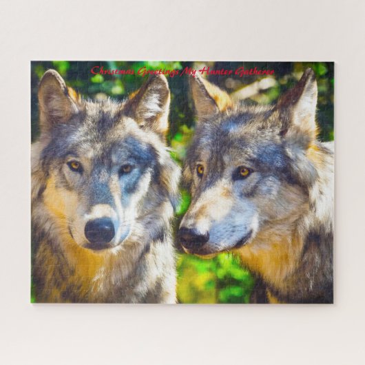 Kerstgroeten, mijn jager Gatherer Legpuzzel (Horizontaal)
