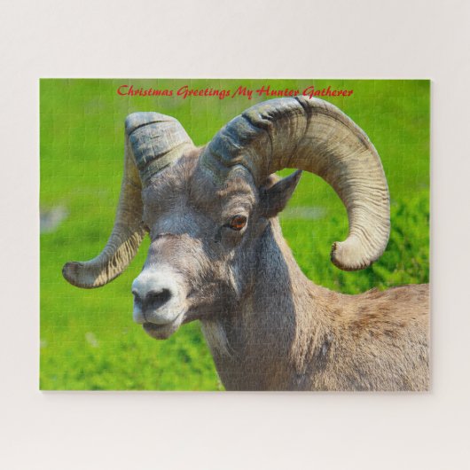 Kerstgroeten, mijn jager Gatherer Legpuzzel (Horizontaal)