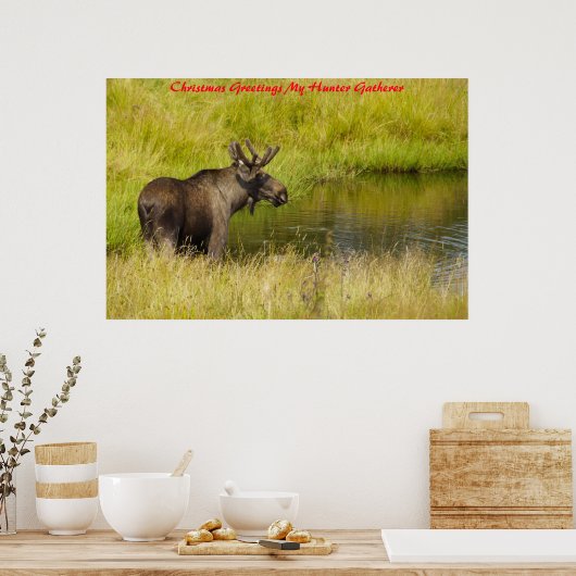 Kerstgroeten, mijn jager Gatherer Poster (Keuken)