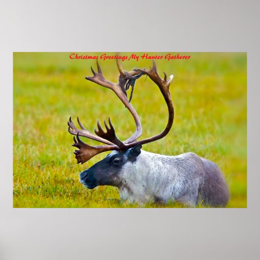 Kerstgroeten, mijn jager Gatherer Poster (Voorkant)