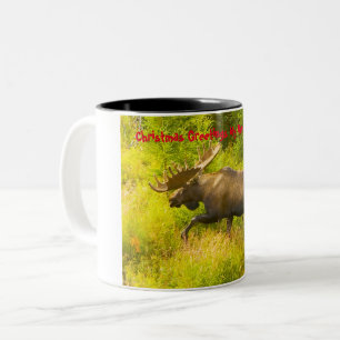 Kerstgroeten mijn jager-verzamelaar tweekleurige koffiemok