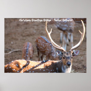 Kerstgroeten opa Hunter Gatherer Poster