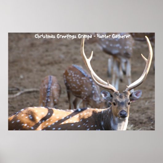 Kerstgroeten opa Hunter Gatherer Poster (Voorkant)