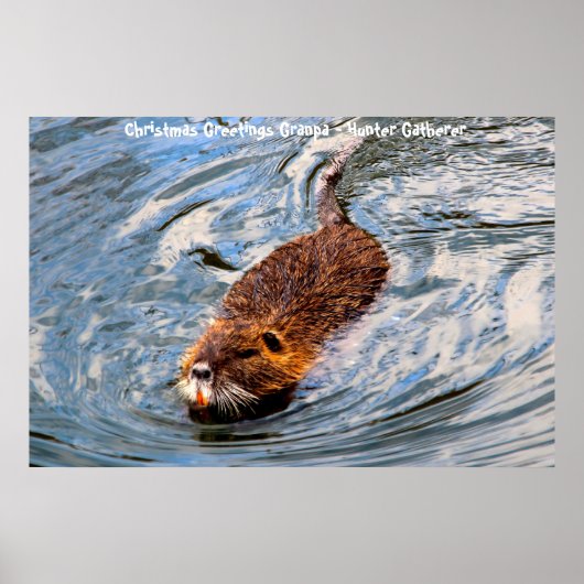 Kerstgroeten opa Hunter Gatherer Poster (Voorkant)