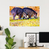 Kerstgroeten opa Hunter Gatherer Poster (Thuiskantoor)