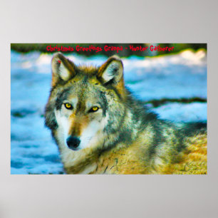 Kerstgroeten opa Hunter Gatherer Poster