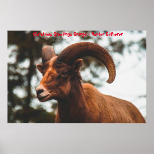 Kerstgroeten opa Hunter Gatherer Poster