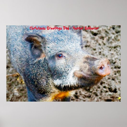 Kerstgroeten Papa Hunter Gatherer Poster (Voorkant)