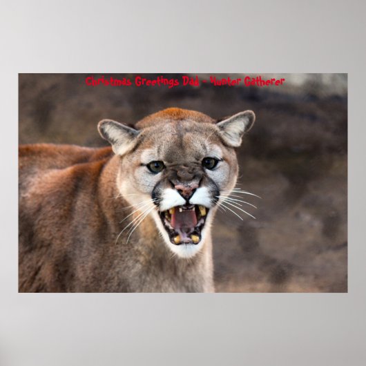 Kerstgroeten Papa Hunter Gatherer Poster (Voorkant)