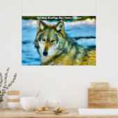 Kerstgroeten Papa Hunter Gatherer Poster (Keuken)