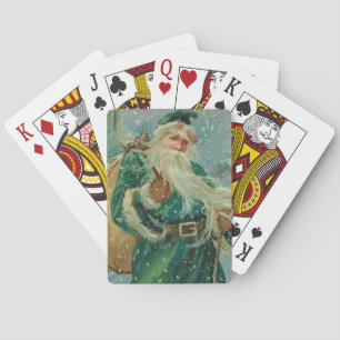 Kerstgroeten-Retro Sinterklaas Ansichtkaart Pokerkaarten