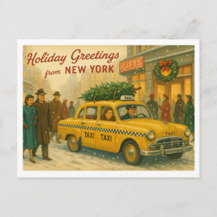 Kerstgroeten uit New York uit de jaren 50 Briefkaart