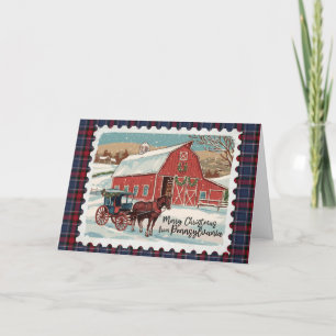 Kerstgroeten uit Pennsylvania Feestdagen Kaart