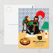 Kerstgroeten van de Portugese haan Briefkaart (Voorkant / Achterkant)