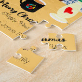 Kerstgroeten van de Portugese haan Legpuzzel (Zijkant)