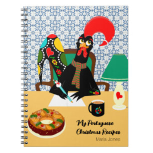 Kerstgroeten van de Portugese haan Notitieboek