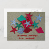 Kerstgroeten van het strand. feestdagenkaart (Voorkant / Achterkant)