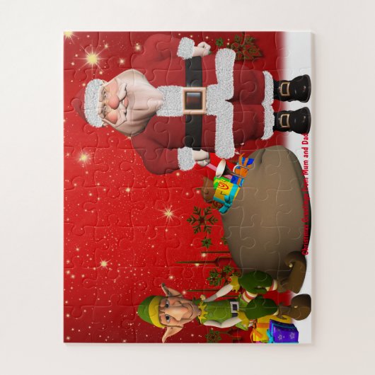 Kerstgroeten van mama en papa legpuzzel (Verticaal)