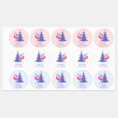 Kerstgroeten Verscheidenheid Set Flamingo Vakantie Labels (Vel)