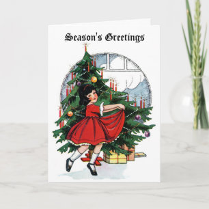 Kerstgroeten Vintage Kerstkaart Kaart
