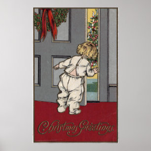KerstgroetenKid Peking voor Kerstman Poster