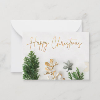 Kerstgroetkaart. Notitiekaartje