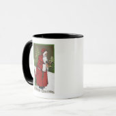 KerstgroetKerstman met hout Mok (Voorkant links)