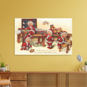 KerstgroetKleine Kinderen op werkbank Canvas Afdruk (Insitu (Woonkamer))
