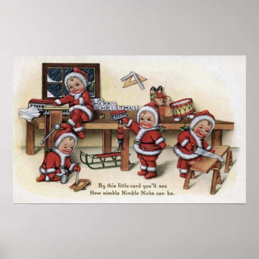 KerstgroetKleine Kinderen Poster (Voorkant)