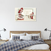 KerstgroetKleine kinderenChimney Canvas Afdruk (Insitu (Slaapkamer))