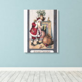 KerstgroetSinterkletsen Canvas Afdruk (Insitu (Houten vloer))